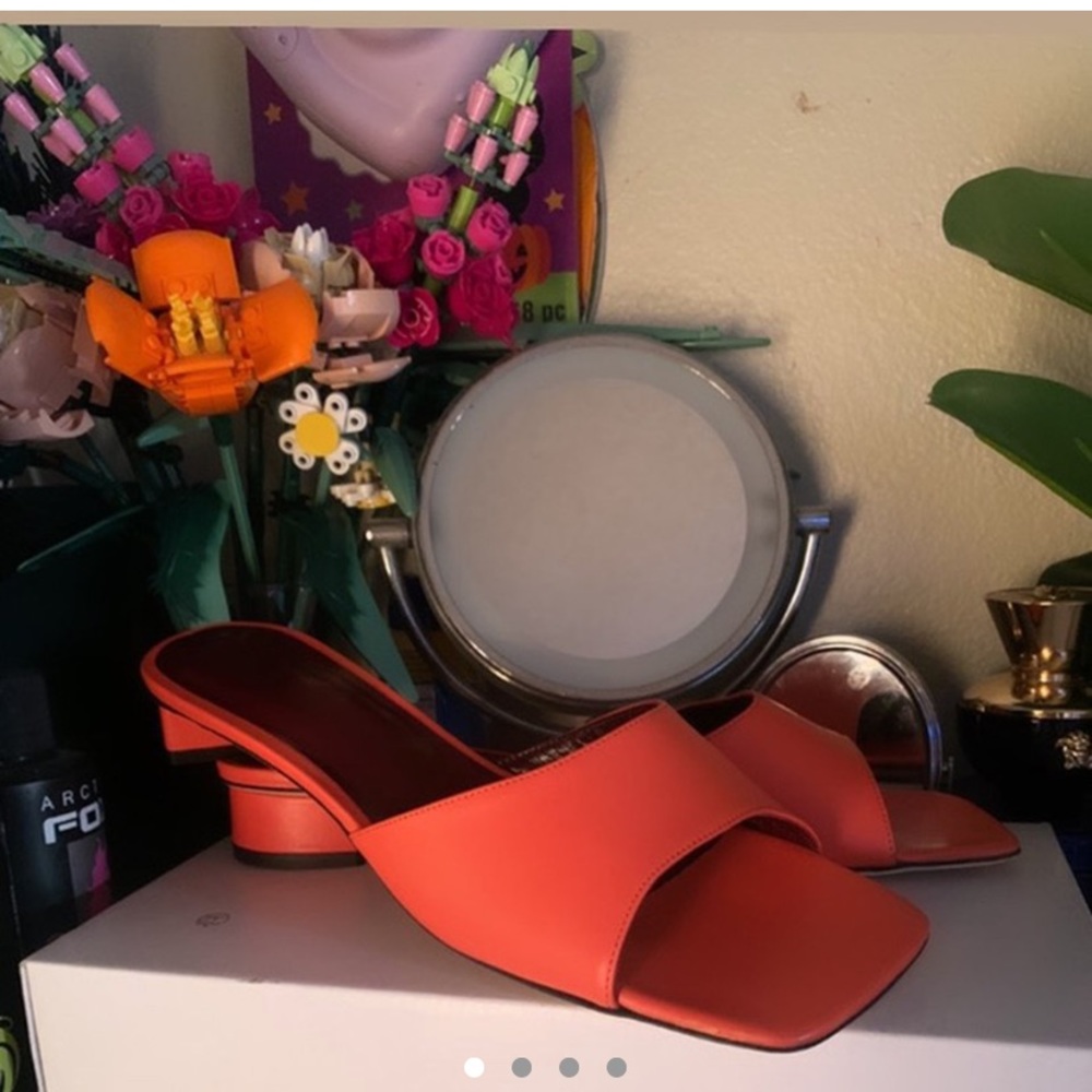 Tangerine Staud Mules